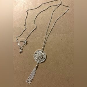 Necklace silver with tassels